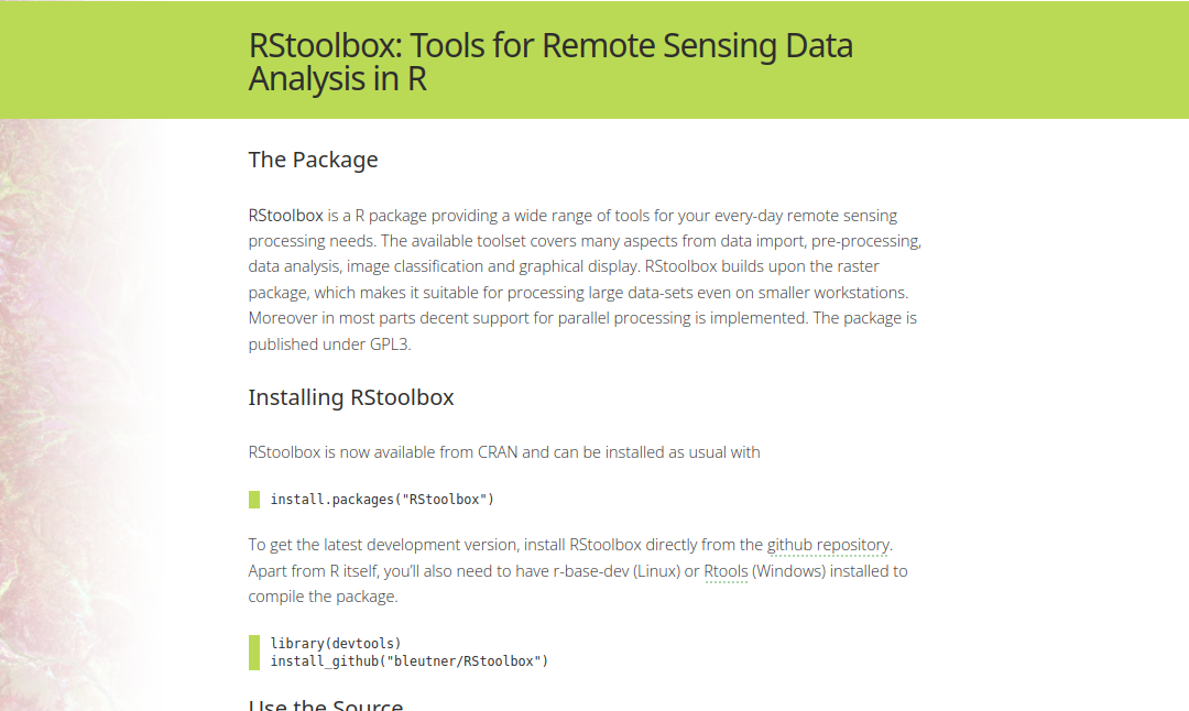 RStoolbox now maintained by our EAGLE Konstantin Müller