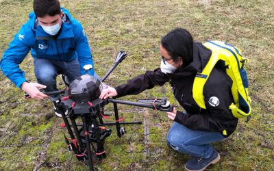 Our EAGLE students with UAV and field work jackets